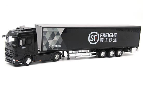 1:50 SF Freight Black Diecast Mercedes Benz Semi Truck Model