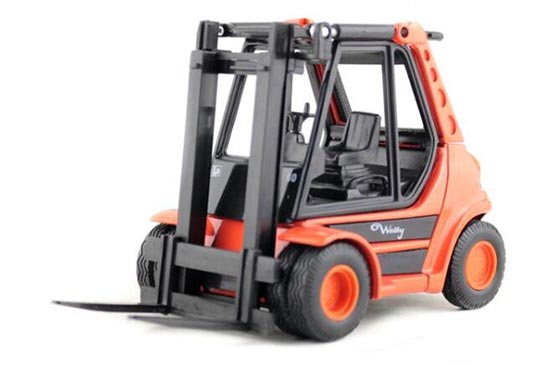 Kids Welly Red / Orange Diecast Forklift Truck Toy