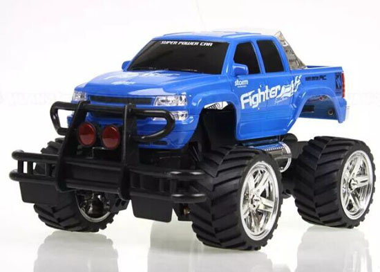 Blue / Red Kids Full Functions Big Tires R/C Pickup Truck Toy