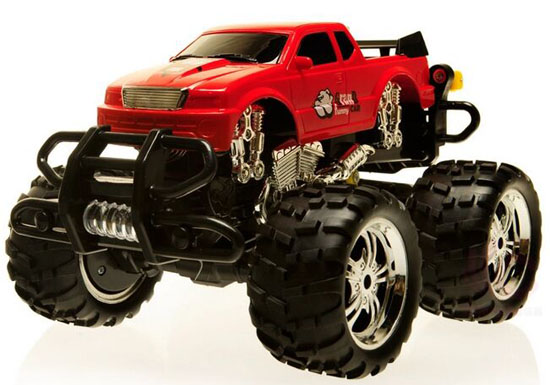 Blue / Red Kids Full Functions Big Tires R/C Pickup Truck Toy