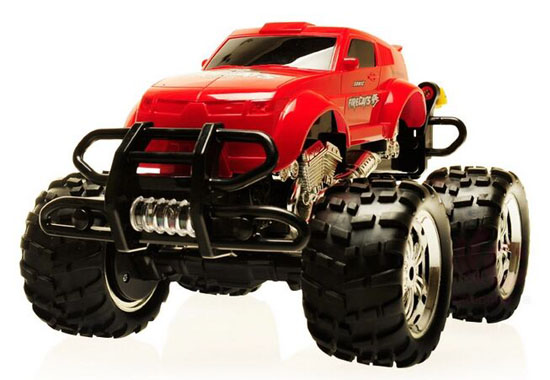 Full Functions Blue / Red Kids Big Tires R/C Pickup Truck Toy