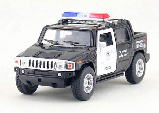 Black 1:38 Scale Kids Police Theme Diecast Hummer Pickup Toy