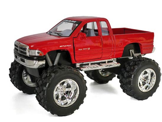 Silver / Black / Red / Green Diecast Dodge RAM 1500 Pickup Toy