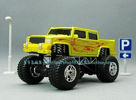 Mini Scale Kids Yellow Big Tires Diecast Pickup Truck Toy