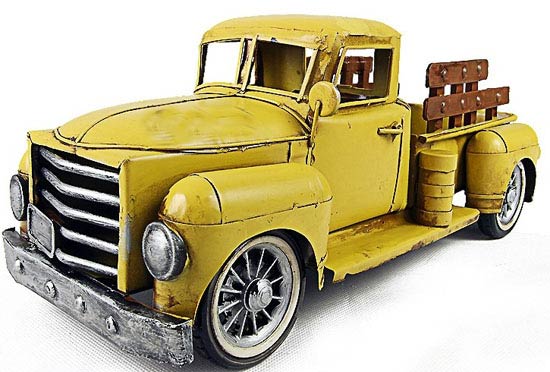 Yellow Large Scale Tinplate Vintage1960s Ford Pickup Model