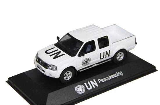 White 1:43 Scale UN Peacekeeping Diecast Nissan Pickup Model