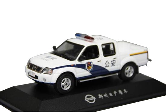 White 1:43 Scale Police Diecast Nissan Pickup Model