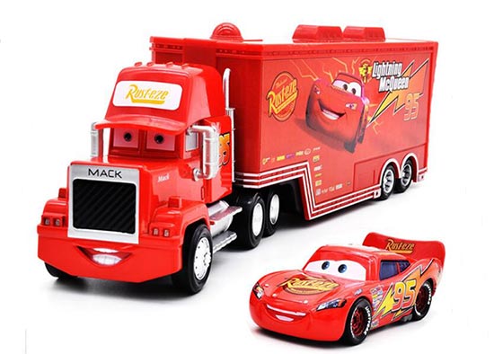 Kids Red Cars 2 Diecast Mack Container Truck Toy