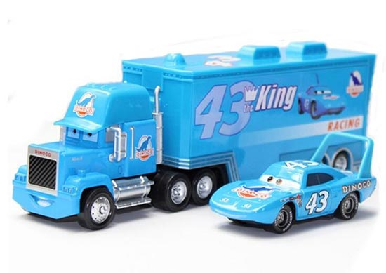 Kids Blue Cars 2 McQueen Diecast Container Truck Toy