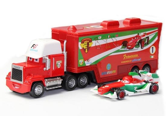 Red Kids Cars 2 McQueen Diecast Container Truck Toy