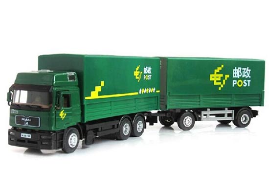Green 1:40 Scale MAN China Post Diecast Containers Truck Toy