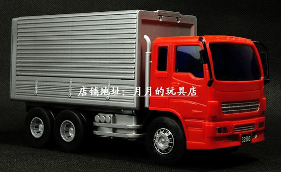 Kids Red-Silver Opening Cover Diecast Box Truck Toy