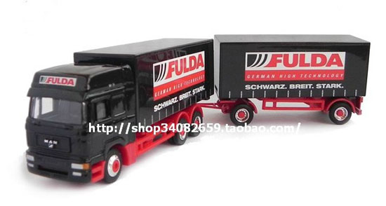 1:87 Scale Black Schuco MAN Diecast Container Truck Model