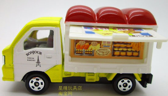 Yellow Mini Scale TOMY Subaru Diecast Container Truck Toy