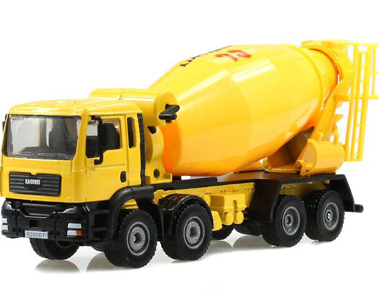 Kids 1:50 Scale Yellow Diecast Concrete Mixer Truck Toy
