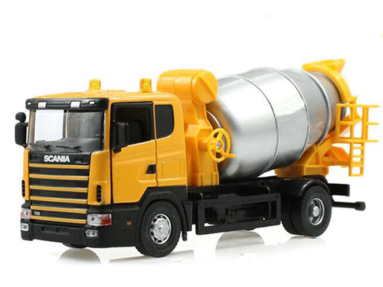 Kids Yellow /White 1:43 Diecast SCANIA Concrete Mixer Truck Toy