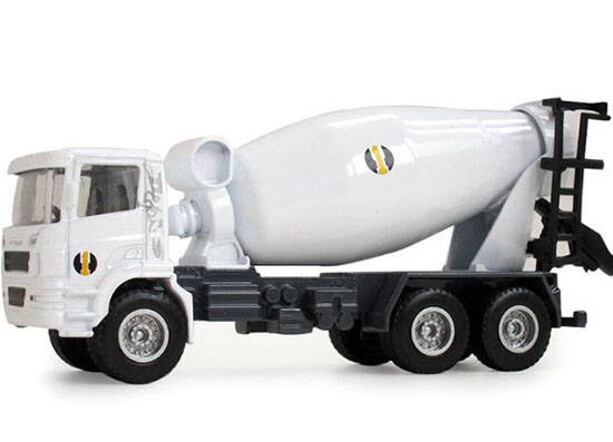 Kids White / Yellow Diecast Concrete Mixer Truck Toy