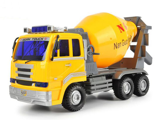Electric Kids Yellow Plastic Concrete Mixer Truck Toy