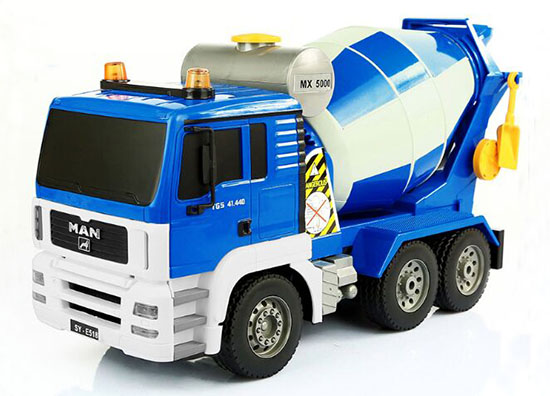 Kids Blue Plastic Large Scale MAN R/C Concrete Mixer Truck Toy