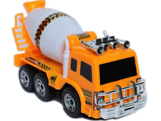 Orange Kids Plastic Electric Concrete Mixer Truck Toy