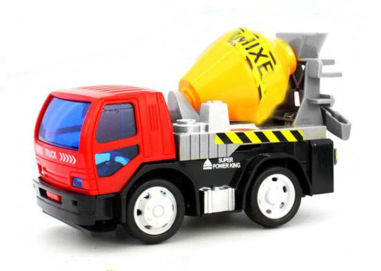 Yellow-Red Kids Mini Scale Diecast Concrete Mixer Truck Toy
