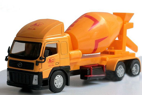 Yellow / White / Blue Kids Diecast Concrete Mixer Truck Toy