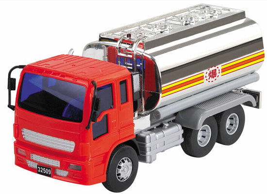 Kids Red-White Plastic Oil Tank Truck Toy