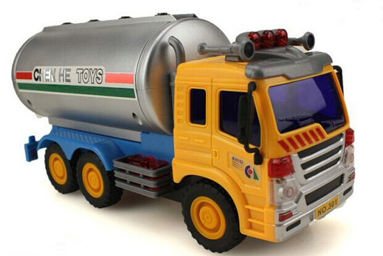 Yellow-Silver Kids Plastic Oil Tank Truck Toy