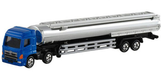 Blue-Silver TOMY NO. 121 Diecast HINO Oil Tank Truck Toy