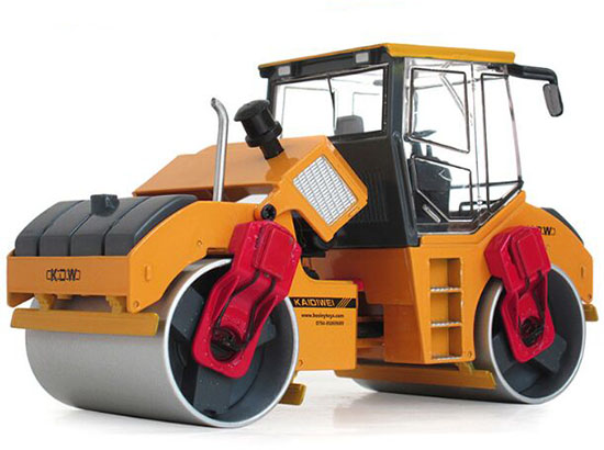Kids 1:35 Yellow / Green / Red Diecast Double Drum Road Roller