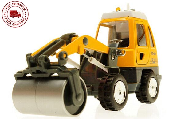 Kids Orange Pull-Back Function Diecast Road Roller Toy