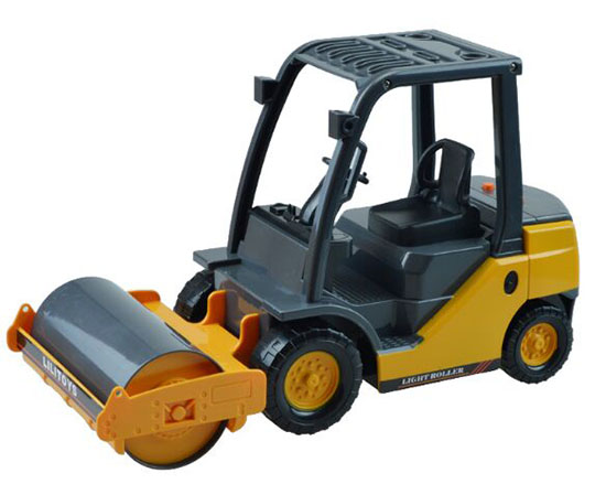 Kids Yellow-Black Diecast Single Drum Road Roller Toy