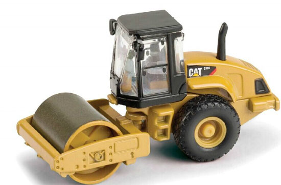 Yellow 1:87 Scale Diecast CAT CS56 Road Roller Model