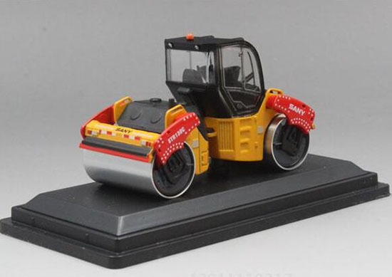 Mini Scale Yellow Diecast Sany Tandem Road Roller Model