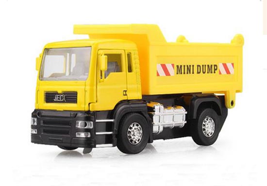 Yellow Kids Mini Scale Pull-Back Diecast Dump Truck Toy