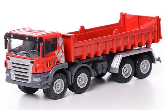 Kids Bright Red Color Diecast Dump Tip Truck Toy